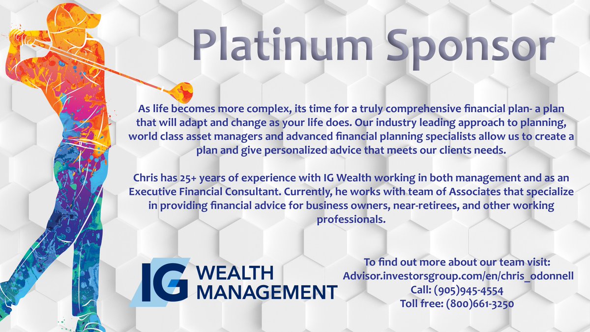 CLWellandPelham's tweet photo. Thank you to our Platinum Sponsors: 3/3
Chris O’Donnell - IG Wealth Management
Fidelity https://t.co/2ZWlctv3bT