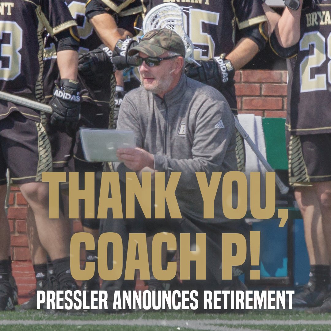 Bryant Men's Lacrosse head coach Mike Pressler has announced his retirement from Bryant after 16 years. 

Thank you, Coach Pressler!

bit.ly/3MvpWPv