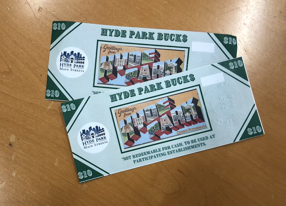 CFamaWBZ's tweet photo. These are HP Bucks. A product of @HydeParkMS. Designed to promote outreach,
inclusion, and local enterprise. And they are FREE!!! https://t.co/KLG6D0S5gj