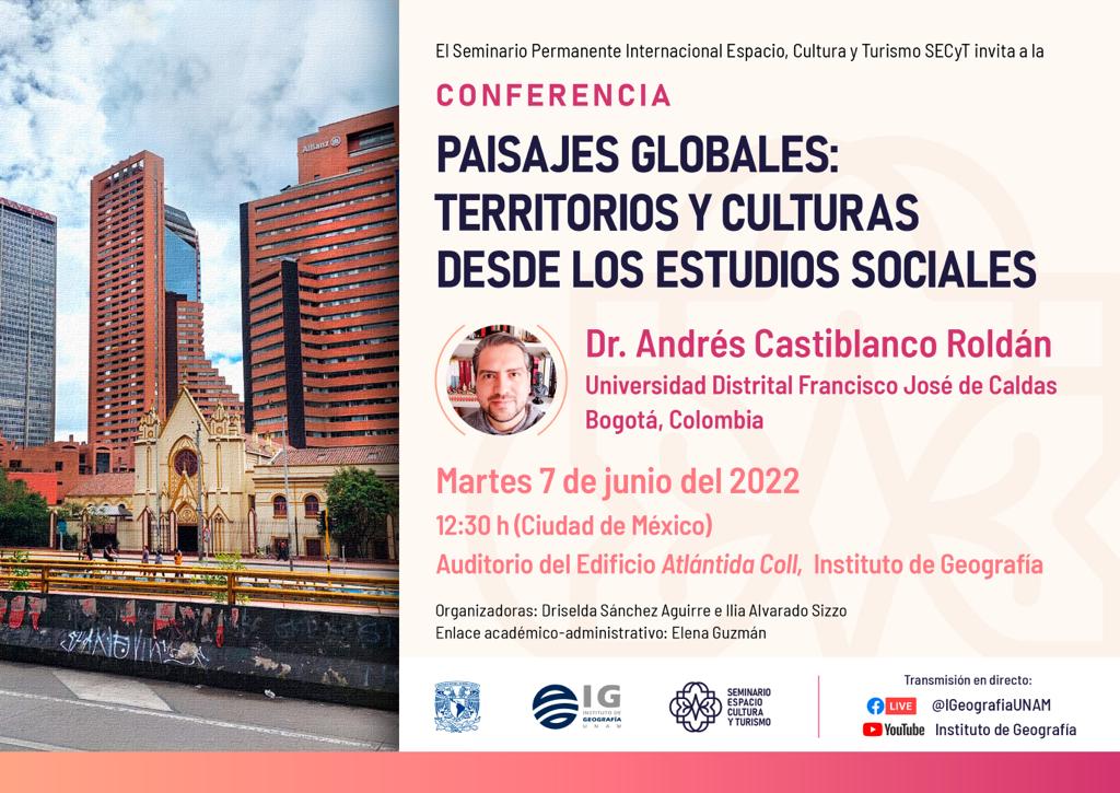 maestriainv's tweet photo. #OrgulloMISI este 7 de junio a las 12:30pm Hora Ciudad de México el Dr. @proteoandante participará como conferencista invitado en el Seminario Permanente Internacional Espacio, Cultura y Turismo del Instituto de Geografía de @UNAM_MX somos @FCEdistrital @udistrital @LaudEstereo https://t.co/SM32hYExIn