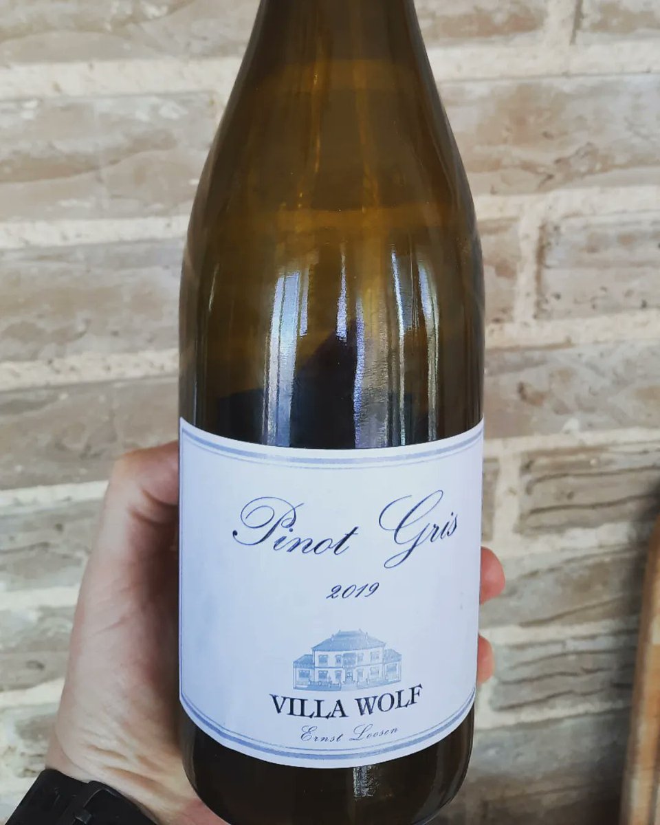 🥂Villa Wolf Pinot Gris 2019 Un vino Qualitätswein de la región alemana de #Pfalz, en nariz aromas frutales a pera, albaricoque (algo apagados); en boca es untuoso, algo corto de acidez, con algúna nota cítrica y almibarada. #pinotgris #wine #wein #winelover #vino [1/2]