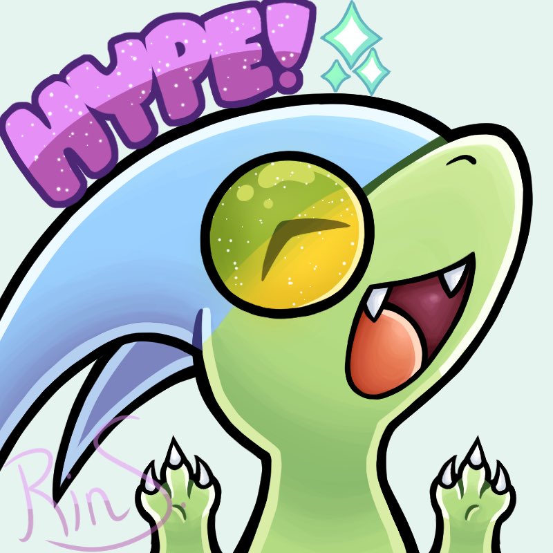 Shaizalol's tweet photo. New hype emote for twitch!! Made by the lovely @RinShiamiArt @RinShiami awesome and amazing artist and streamer!! go check them out! Could not recommend more!! 💜💜💜 #emote #twitch #Commission #art #Pokemon https://t.co/G1Oybtkkcv
