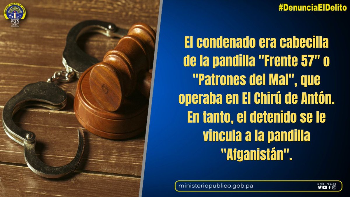 PGN_PANAMA's tweet photo. #Audiencia| Fiscalía Especializada en Delitos de Asociación Ilícita logró condena para una persona y la detención provisional de otra, por pandillerismo, aprehendidos en las operaciones #Jeremias y #Afek desarrolladas en octubre de 2021 y abril de 2022, en Coclé y Arraiján. https://t.co/JXTeExKCSJ