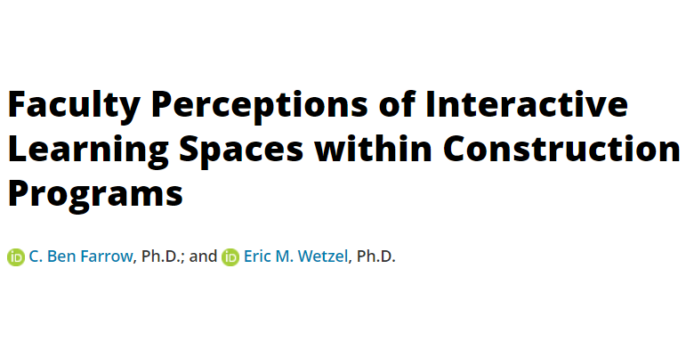 ASCE_JCEE's tweet photo. Take a look at this JCEE paper from Dr. Ben Farrow (@farrowb) and Dr. Eric M. Wetzel (@EMWetzelPhD) from Auburn University (@au_cadc, @au_bsci)

Faculty Perceptions of Interactive Learning Spaces within Construction Programs

Link:
https://t.co/jZufuJ6KJD https://t.co/qrnavWMxD4