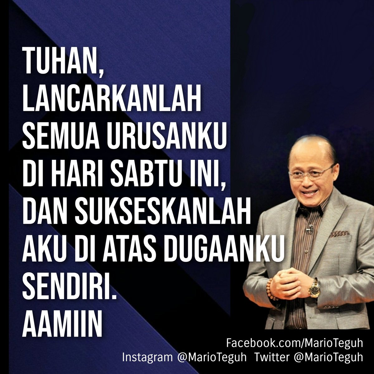 marioteguh's tweet photo. Aamiin ... 🙏💝🙏

#doa #doapagi #sabtu #sujses #diatasdugaan #motivasi #inspirasi #MKLL #MTLV #marioteguh #MarioTeguhTV https://t.co/L9OZxM1MMv