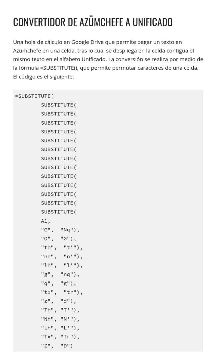 fiestoforo's tweet photo. Por medio de una fórmula de sustitución de Google Sheet, es posible cambiar un texto del alfabeto Azümchefe al Unificado. https://t.co/SgzOaJiRLn