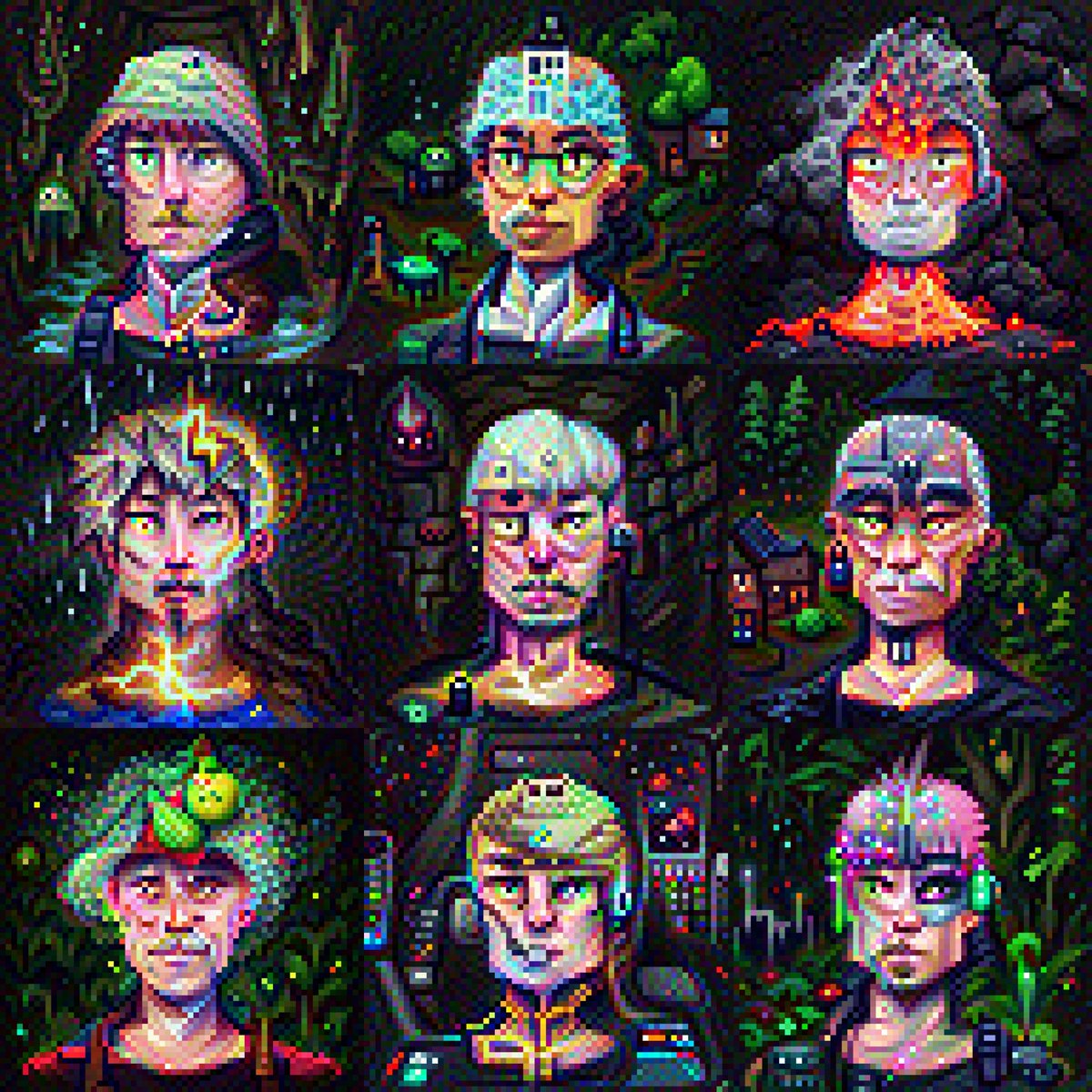 Hey <a href="/PixelCitiz3ns/">Pixel Citiz3ns</a> !!
The AI has been producing more!
Look at these 9 new Citiz3ns:

Interaction -> you already know ;)
#pfpNFT #NFT #NFTCommunity #NFTProject #NFTMetaverse #pixelart #sandbox #SolanaNFT
