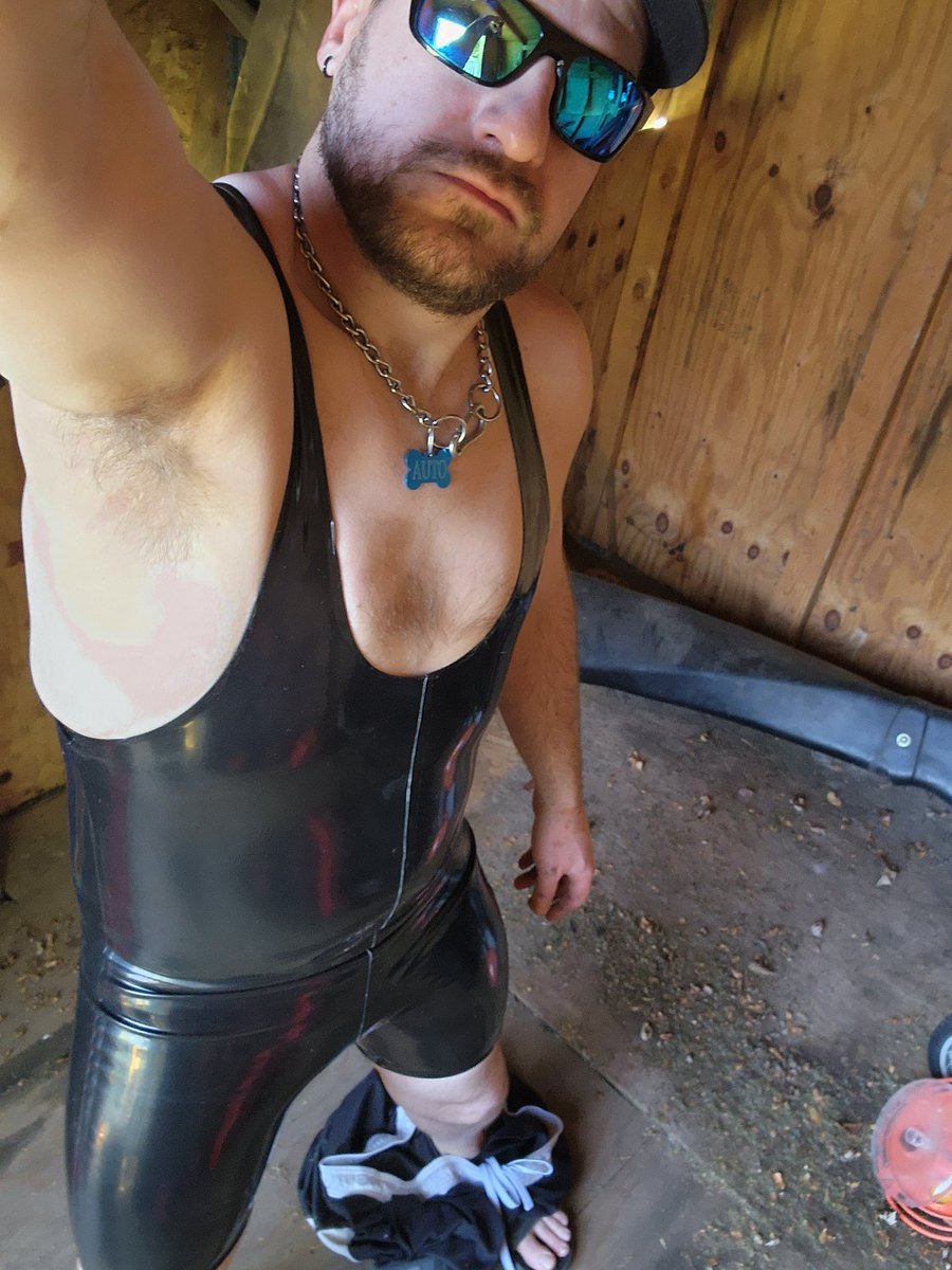 PupAuto's tweet image. So been wearing this under my clothes all day. And Auto is loving the feeling and everything don't wanna take off! I think I'm officially a rubber pup. Still like other stuff to . Woof!