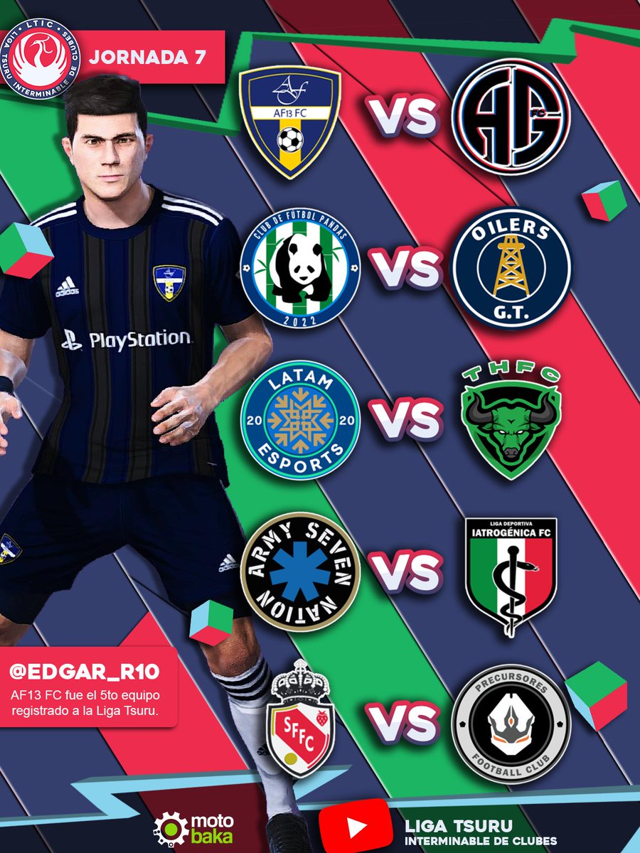 La Liga Tsuru no descansa. Estos son los partidos de la Jornada 7. Los equipos deben entregar sus alineaciones mañana lunes. ¡Buena suerte!  // En portada: <a href="/Edgar_R10/">Edgar Rodríguez (PES AF13)</a>