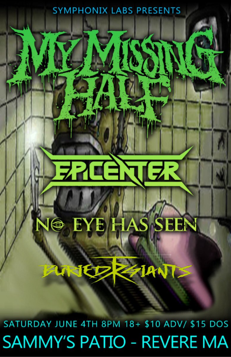 mymissinghalf's tweet photo. Sammy’s Patio in Revere MA tomorrow w/ @EpicenterMetal &amp; more.
8pm, info at link in bio!

Upcoming dates:
6/4 - Sammy’s Patio - Revere MA
6/18 - Jewel Nightclub - Manchester NH
6/26 - Fete Music Hall - Providence RI
7/17 - Middle East Upstairs - Cambridge MA
+ more TBA https://t.co/f6MHbhqnwZ