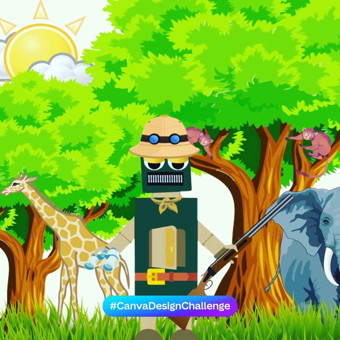 Fan2Pro_Designs's tweet image. #canvadesignchallenge  Jumanji Exterminator Bot. Opensea NFT 
   opensea.io/Fan2Pro_Designs