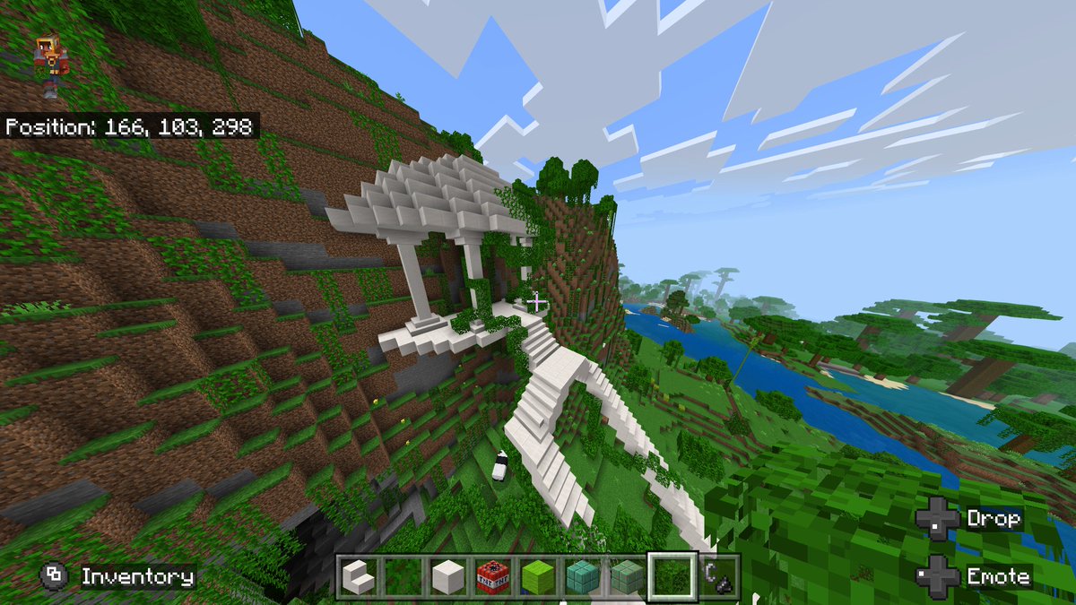 a_botfly's tweet photo. Currently making a start to a mega build were a weird plant is trying to take over an ancient building probably only 5% done with the build https://t.co/4alWWl8fTQ