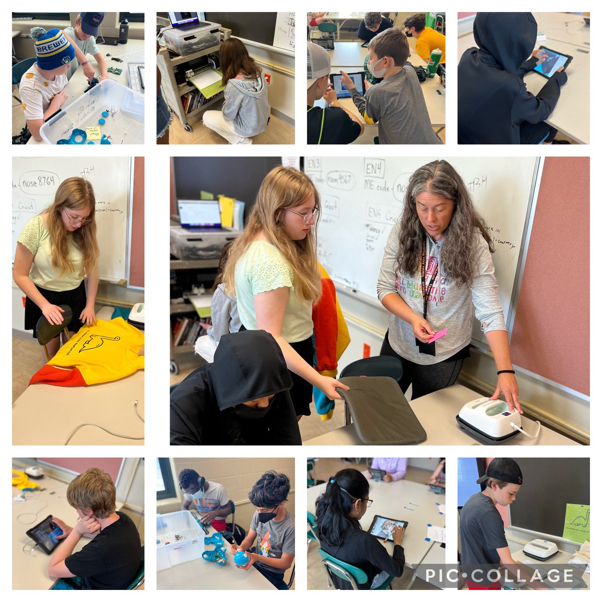 Got to stop into @huttnerk class today at <a href="/SavannaOaksMS/">Savanna Oaks MS</a> and see some amazing design thinking projects from her 7th grade Ss. They were doing everything from rebuilding Dash robots to designing using Cricut machines. Love seeing how tech is being utilized at <a href="/VASD_K12/">VASD_K12</a> schools!