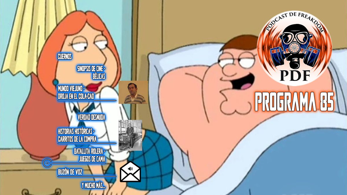 ivoox.com/pdf-programa-8…
Publicado el número 85 del podcast de Freakdom.

Verdad desnuda
Historias Historicas: Carritos de la compra
Mundo Viejuno: Droja en el Cola-Cao
Batallita Rolera: Padre de familia y los juegos de cama roleros.
Cuernos
Sinopsis de cine 2 Bélicas
Buzón de voz