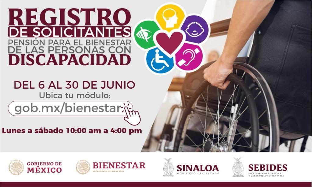 Recuerden!! Este 6 de junio se inicia el registro para solicitar la pensión para el #Bienestar de las personas con discapacidad.

#SomosLosDeLasBuenasNoticias