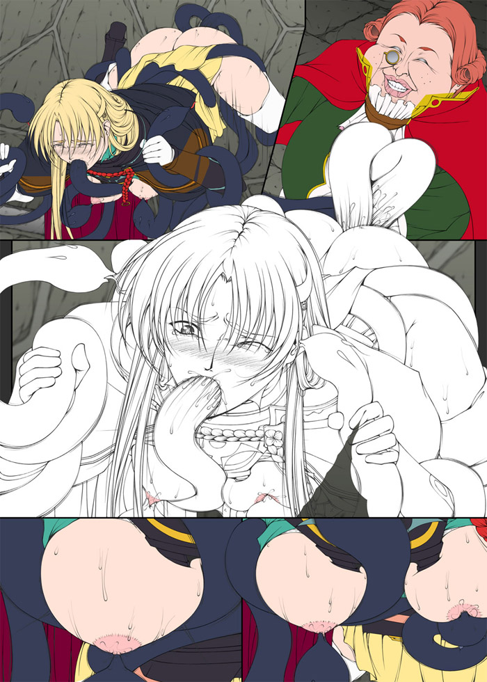 今日の一枚も昔描いた #ワーズワース の18禁同人漫画「シャロンと愉快な仲間達2」の作業中の画像。
真ん中以外の色を入れ終わった所ですね。
真ん中は多分時間無くてその日の内に終わらなかった感じ。
触手とおっぱい!٩(*'ᗜ`)ㅅ(ˊᗜˋ*)وイエーイ‼
でも触手はソフトが古いので描くのに苦労するの…😓 