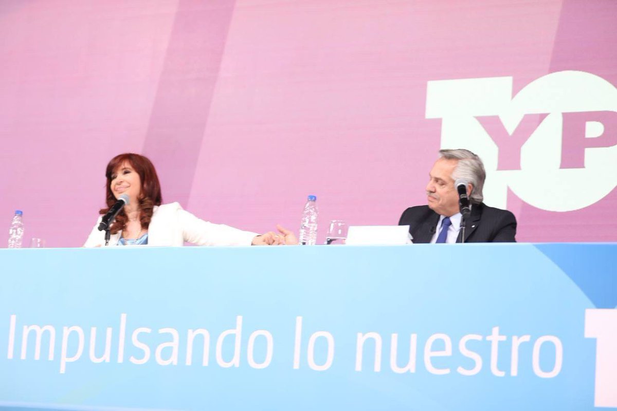 CFKArgentina's tweet photo. Tengamos esperanzas en nuestras propias fuerzas. Nadie va a regalarnos nada. Tenemos que construir con esfuerzo, con sacrificio y con enorme solidaridad con los que menos tienen en nuestro querido país.

#100AñosYPF https://t.co/wXlR5yFfqZ