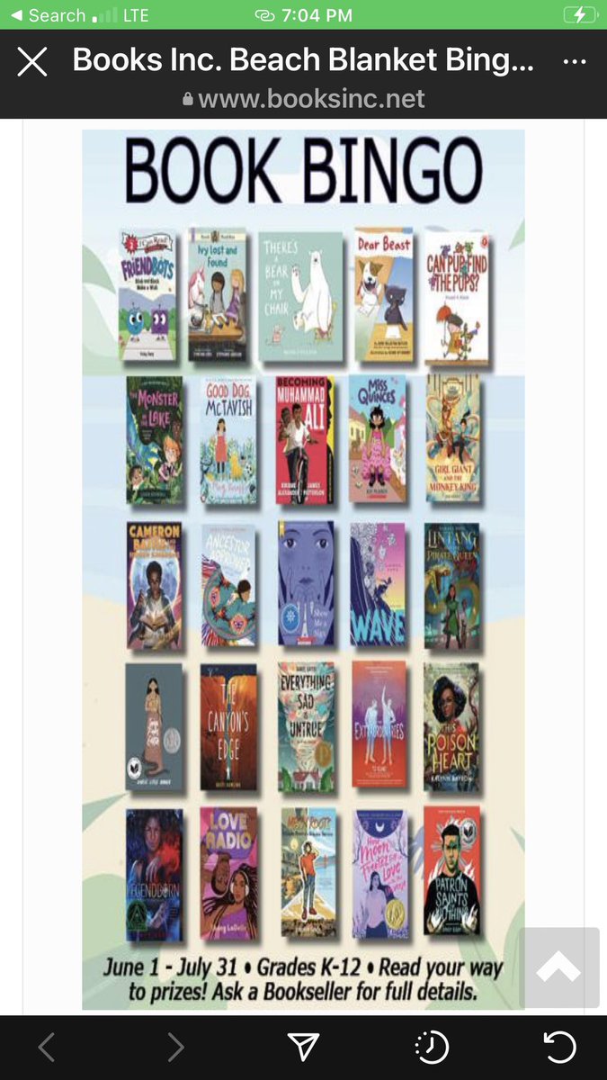 🌊 Look who’s on the beach blanket <a href="/BooksIncStores/">Books Inc. 📚🌉</a> !
It’s WAVE, w/ spectacular book friends @CynLeitichSmith <a href="/jamarperry/">Dr. Jamar J. Perry</a> @writermoss <a href="/annclezotte/">Ann Clare LeZotte</a> 🤗

Check out this summer bingo reading challenge program ⬇️ through July 31st! 
booksinc.net/sites/booksinc…

#summerreading #beachread
