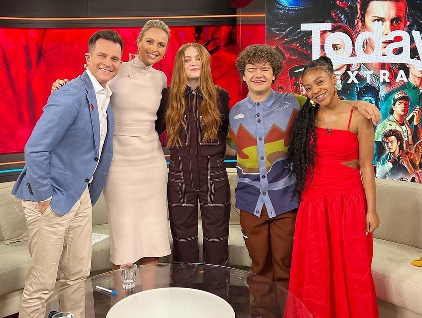 SadieSinkAr's tweet photo. 📸 | Sadie, Priah y Gaten en @TheTodayShow esta mañana. https://t.co/AbaSJe117u