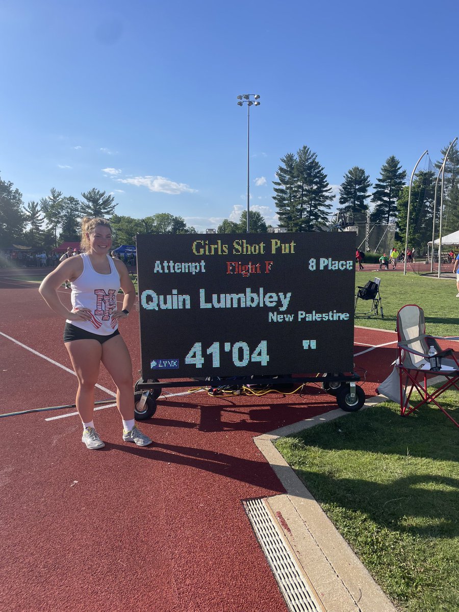 NPCoachRalph's tweet photo. Junior Quin Lumbley battles some adversity and ends up with a great day at state finishing 8th. After missing two seasons she got her first full year in and did an incredible job. https://t.co/mkA2GIL91T