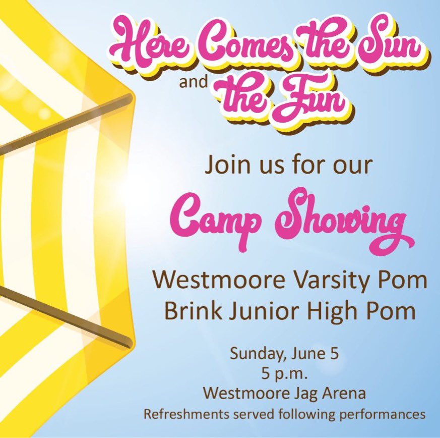 We would love to see you!!!
Join us this Sunday to watch us dance and support us on our way to camp! Go Jags!!
