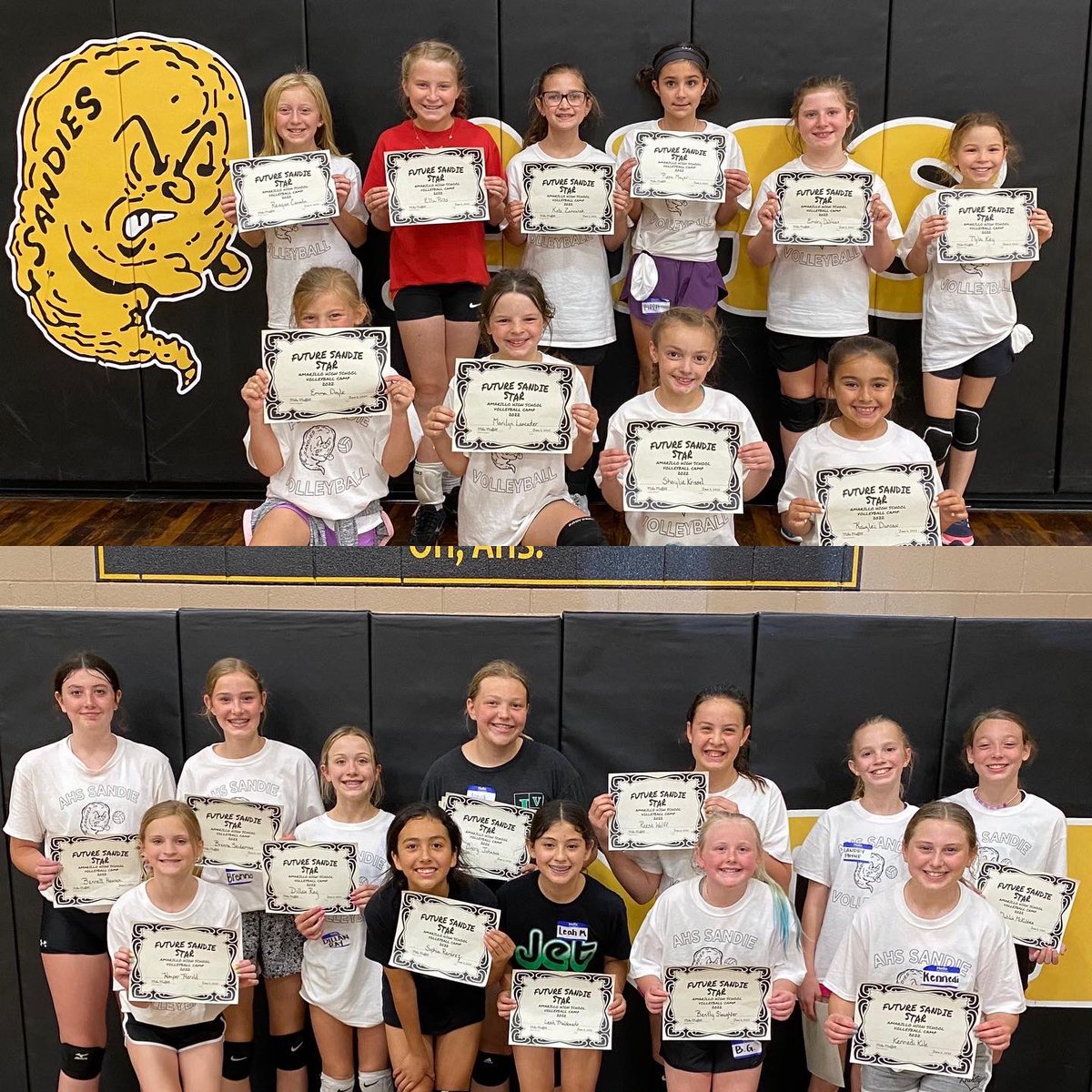 The future of Sandies Volleyball is bright. We finished up our 3rd-5th grade skills camp, and our 6th-7th grade skills camp today. These girls all did such a great job, and we had a blast coaching them! Way to go Sandies!!

#blowsandblow #AHSVB 🖤🏐💛🌪
