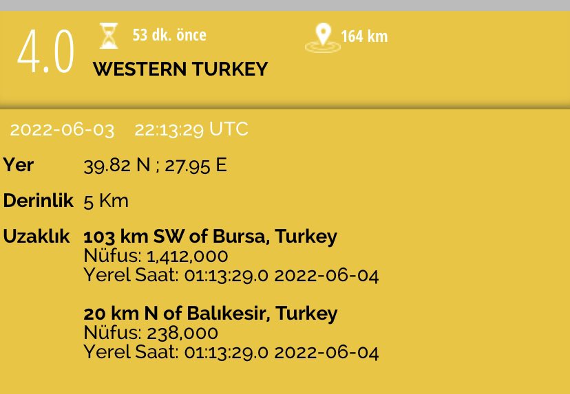 Rabbim beterinden saklasın. Arka arkaya korkutan iki deprem yaşadık ..