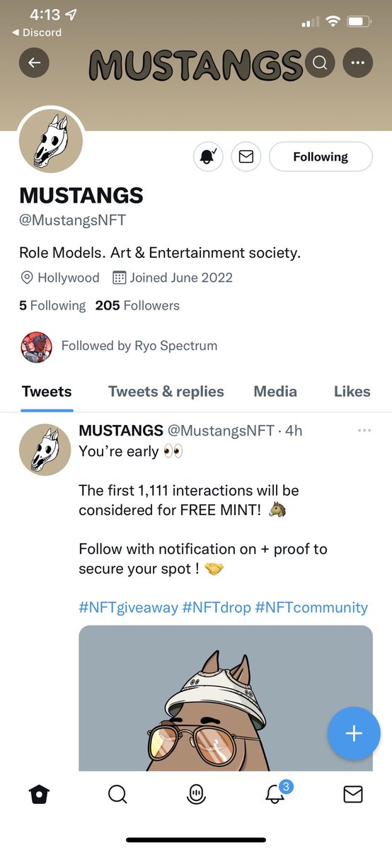 lamstarr_eth's tweet photo. @MustangsNFT Proof https://t.co/vAhfUJ5Ovb