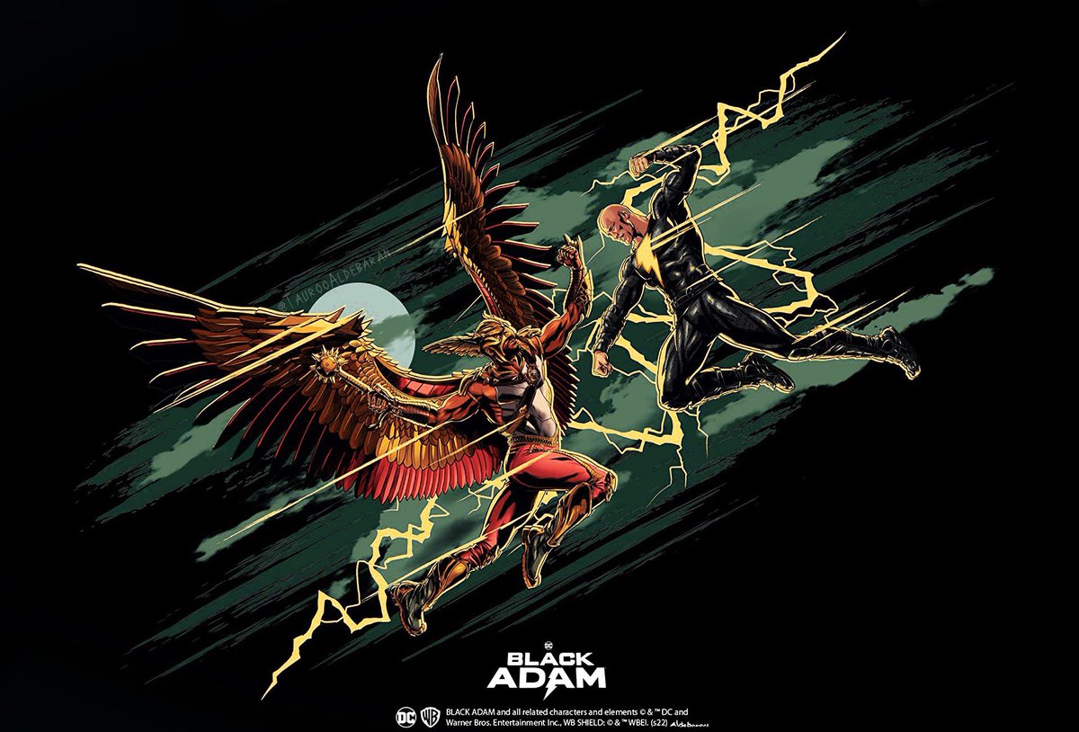 TheRock's tweet photo. JUNE 8th.
Our world premiere trailer of #BlackAdam⚡️ and the long awaited introduction of DC’s JSA. 
Justice Society of America. 
#Hawkman 
#DrFate
#Cyclone 
#AtomSmasher 
#JSA 
The hierarchy of power in the DC Universe will change. 
#ManInBlack https://t.co/ok0c5R36wf