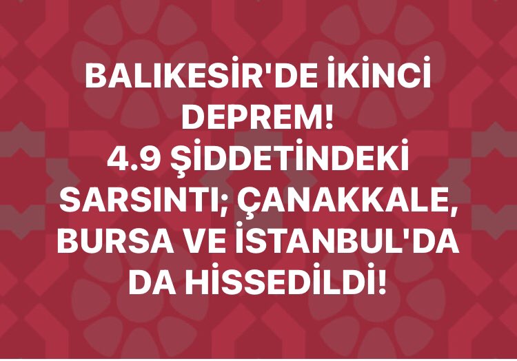 45 dk ara ile yine Sallandık #deprem
