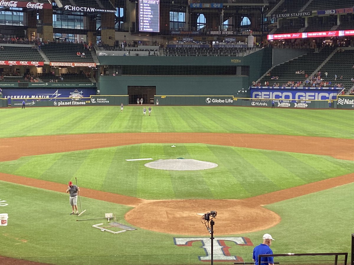Ricky_Hazel's tweet photo. Left Home at 3:45 this morning for this. My view at Globe Life Park for @logangilbert22 start tonight against the Rangers. Looking for lots of Ks and a Mariners’ win! #SeaUsRise #HowIRoot https://t.co/qjugpznM5U