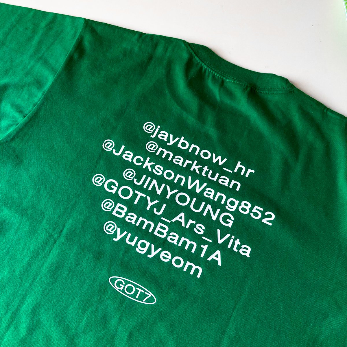 notif_studio's tweet photo. come &amp; get it .ᐟ 💚 all seven members are finally present on twitter ~

got7 minimalist shirts, in green, white, &amp; black, will be part of our new ep coll! https://t.co/K4CNjbWm4R