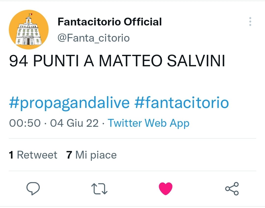 JodyMan83's tweet photo. 14-esima giornata magra al @Fanta_citorio solo 94 punti del capitano. 
Nuovo totale 3.445 punti per la #FantaRealPolitik https://t.co/nVHCE7otA2