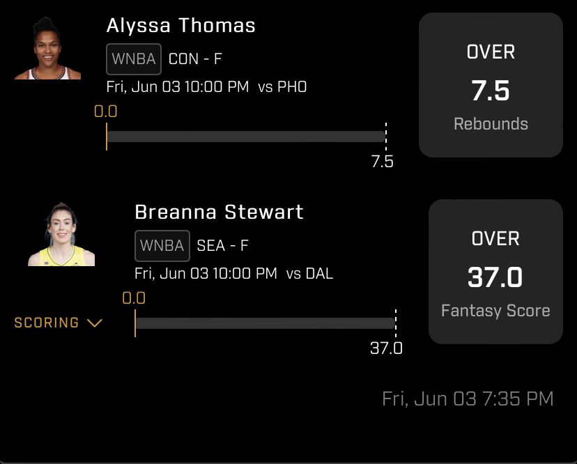 xBreezyLive's tweet photo. A 2 pick power for you guys I have posted the rest of my plays in the @ChasingMoneyDTD discord for the last 2 games of the night! Didnt get to the first 2 since im driving back to NC! Good luck if tailing! #PrizePicksWNBA @GamblingTwitter @PrizePicks 

Link to discord=COMMENTS https://t.co/tYY31fMaWU
