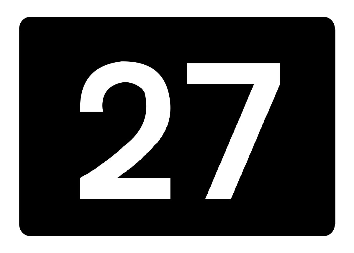 Цифра 27 на черном фоне