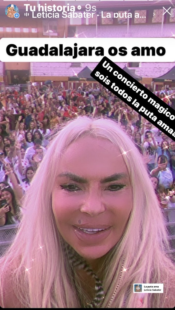 SABATERLETICIA's tweet photo. 1000 gracias Guadalajara ha sido un placer actuar en la plaza de toros Y verla tan petada Y tan bonita llena de gente,!! Gracias por darlo todo conmigo!! Sois las  putas amas sin ninguna duda!!!os amoooo💙💜❤️🥂👌🥰 https://t.co/0esr0r0PzS
