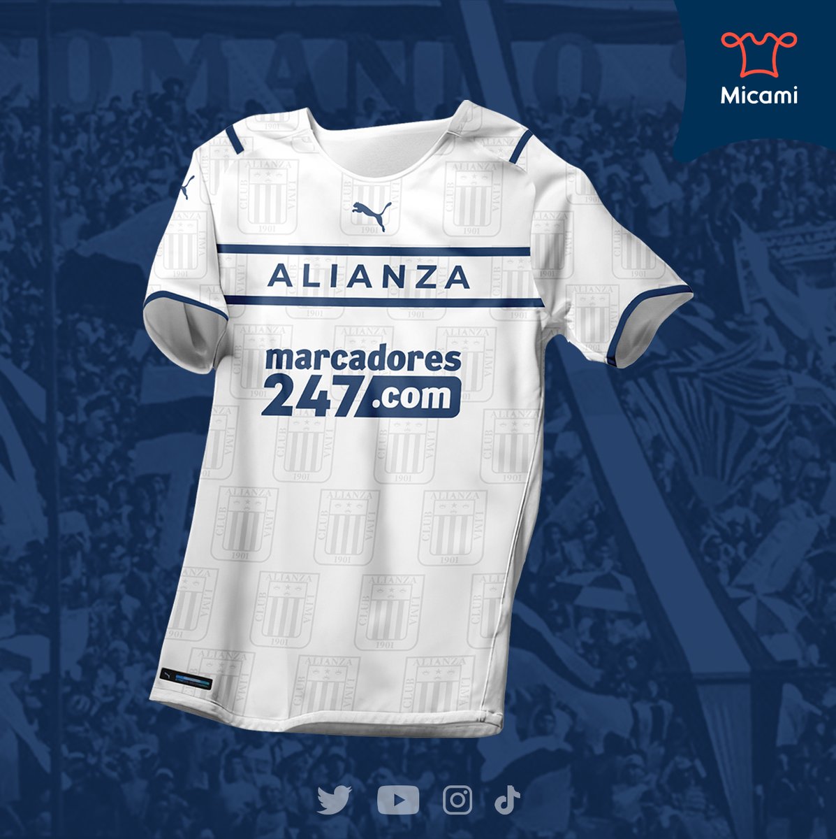 MicamiPeru's tweet photo. Si @ClubALoficial tendría como patrocinador técnico a PUMA.
#AlianzaLima #ArribaALIANZA #blanquiazules #Alianza #Micami https://t.co/wEGrPte42D