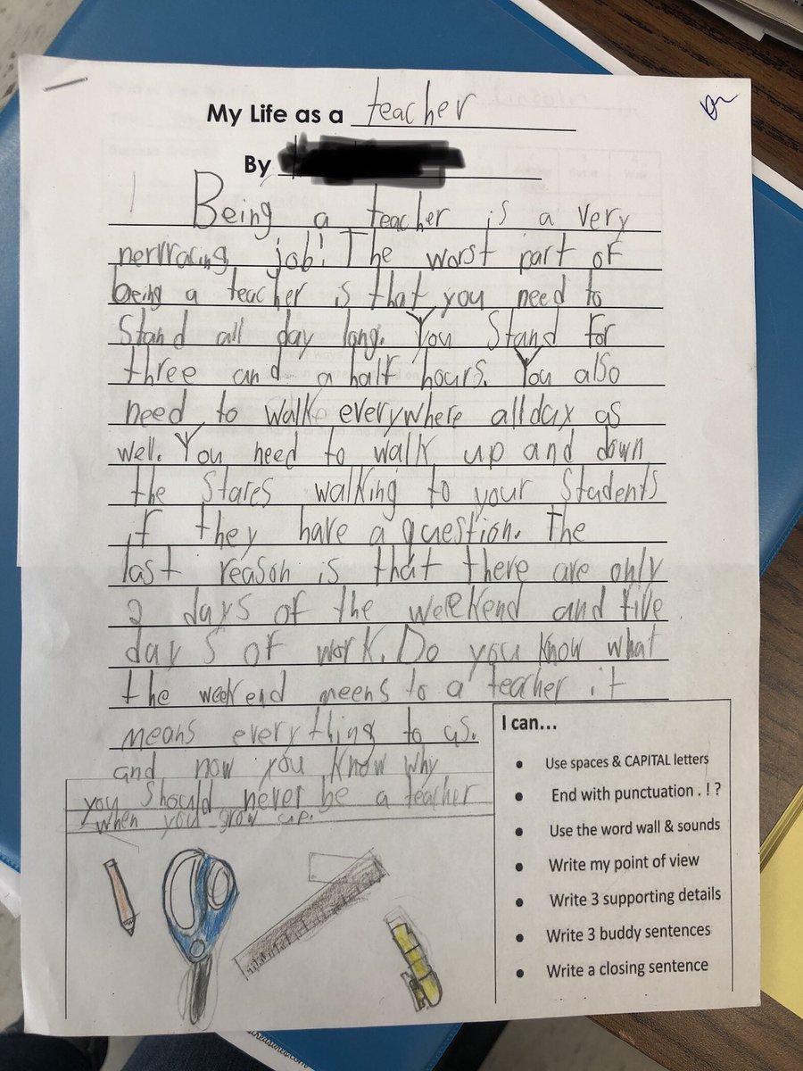 This kid gets it! 🙌 So nerve racking! The standing! The walking! The short number of days off!! Love hearing a kids’ perspective! ❤️🤣 #teacherlife <a href="/GAngelsMilton/">Guardian Angels</a>
