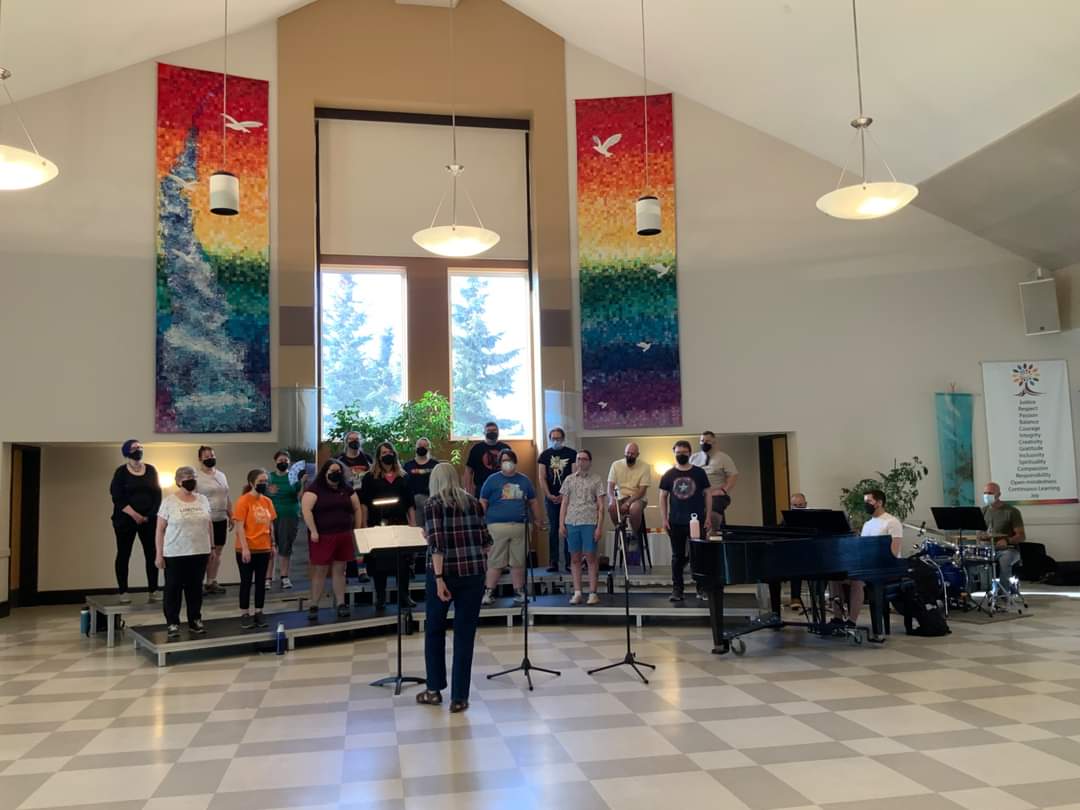 EVMchoir's tweet photo. We've got our dancing shoes on! EVM is working hard at our dress rehearsal. 
Join us tomorrow at 7:30 PM at 
Southminster-Steinhauer United
$15 | $12 (under 18)
ADVANCE TICKET SALES ONLY
Tickets available from EVM members and by e-mailing tickets@evmchoir.com https://t.co/IYtXoiVlZj