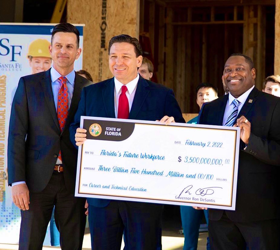 On behalf of all <a href="/FLCollegeSystem/">Florida College System</a> institutions, 48 technical colleges, &amp; 770,000 K12 career &amp; technical education students, I want to thank <a href="/GovRonDeSantis/">Ron DeSantis</a> for passing a budget that (again!) demonstrates his investment in workforce education &amp; training. #1 here we come.