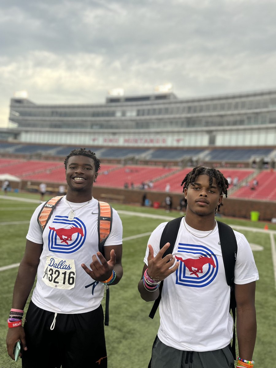 Had a great day at 🔴<a href="/SMUFB/">SMU Football</a>🔵mega camp with my guy <a href="/jalenbaldwin9/">JBO🥷🏽</a> thank you to all the coaches that came out today!
