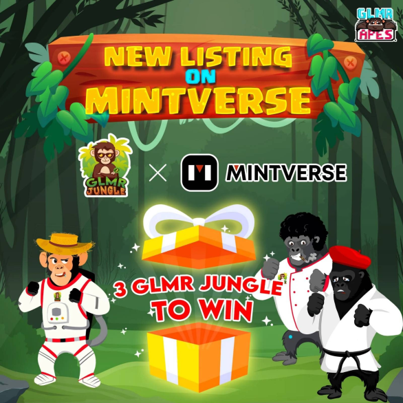 GLMRApes's tweet photo. 🦧 WOO-HOO-HAHA!

🚀 Apes go places!

🔥 You can now list/buy your #GLMA, #GLMJ  or #BoB on @Mintverse_  and enjoy their 0% comission fee! 

🥳 We're having a #NFTGiveaway of 3 #GLMJ to celebrate the listing! 

✅ To join:

1⃣ Follow @Mintverse_ +@glmrapes +@glmrjungle
2⃣ Like+RT https://t.co/wgHVcVustT