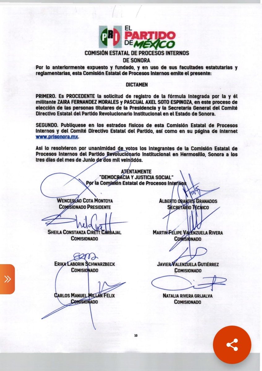 Van <a href="/zairafernandezm/">Zaira Fernandez</a> y <a href="/PascualSotoe/">Pascual Soto</a> a la competencia por el <a href="/CDEPRISonora/">PRI Sonora</a> Su registro como planilla por la presidencia y la secretaria general es PROCEDENTE. <a href="/ElPatoDeLucas/">Ernesto De Lucas  H.</a> <a href="/Jorge_Meade/">Jorge Meade Ocaranza</a> <a href="/NataliaRiveraGr/">Natalia Rivera</a>