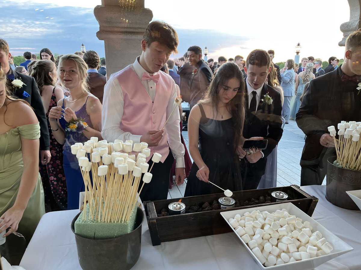 The gourmet smores bar on the patio is a nice beak from the dance floor at <a href="/HiltonCSD/">Hilton CSD</a> #ClassOf2022 Senior Ball at Casa Larga.