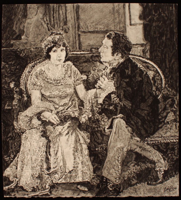 cw_roelle's tweet photo. “The Sitting Room Where He Told Her It Was Time For Dinner” From a scene in a silent movie called The Eternal Flame that I found in one of my favorite books A Pictorial History of the Silent Screen. Pencil on paper #NormaTalmadge #silentfilm #pencildrawing https://t.co/WxoHHt1rv2
