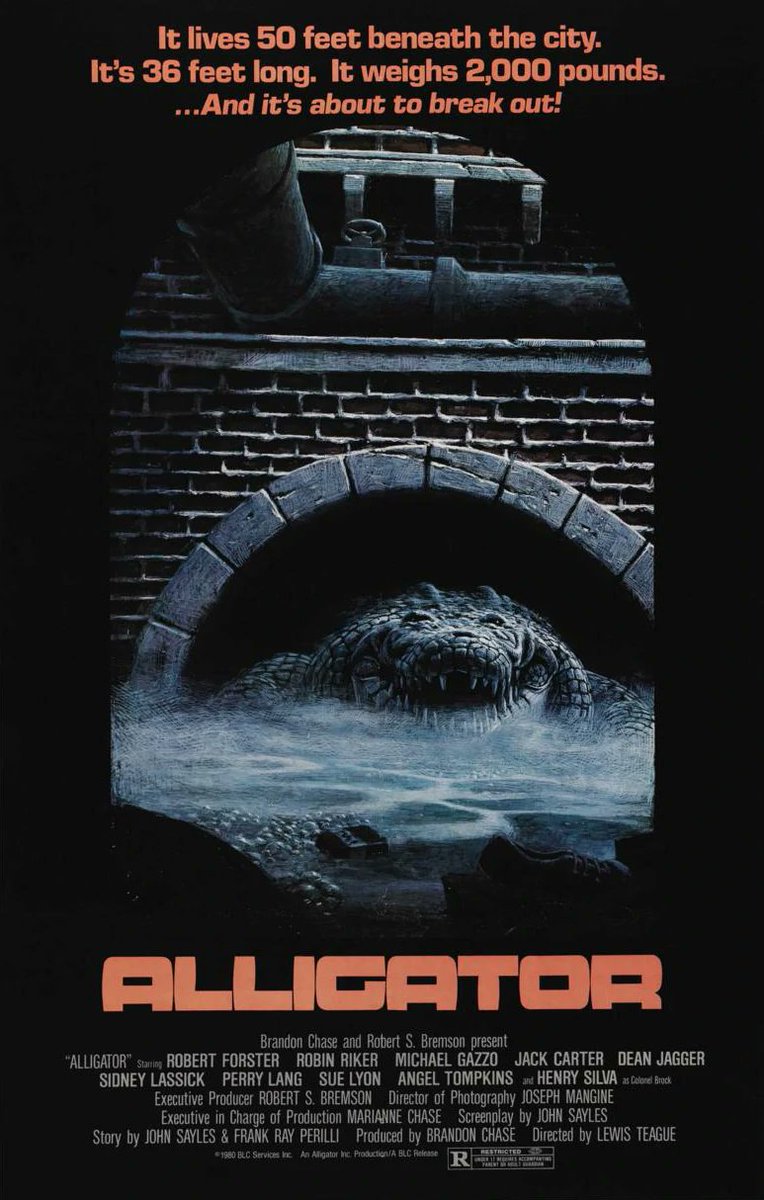 EugWSerra's tweet photo. On July 2, 1980, Alligator was released! #Alligator #RobertForster #RobinRiker #MichaelVGazzo #SueLyon #HenrySilva https://t.co/uIUFbhpWPP