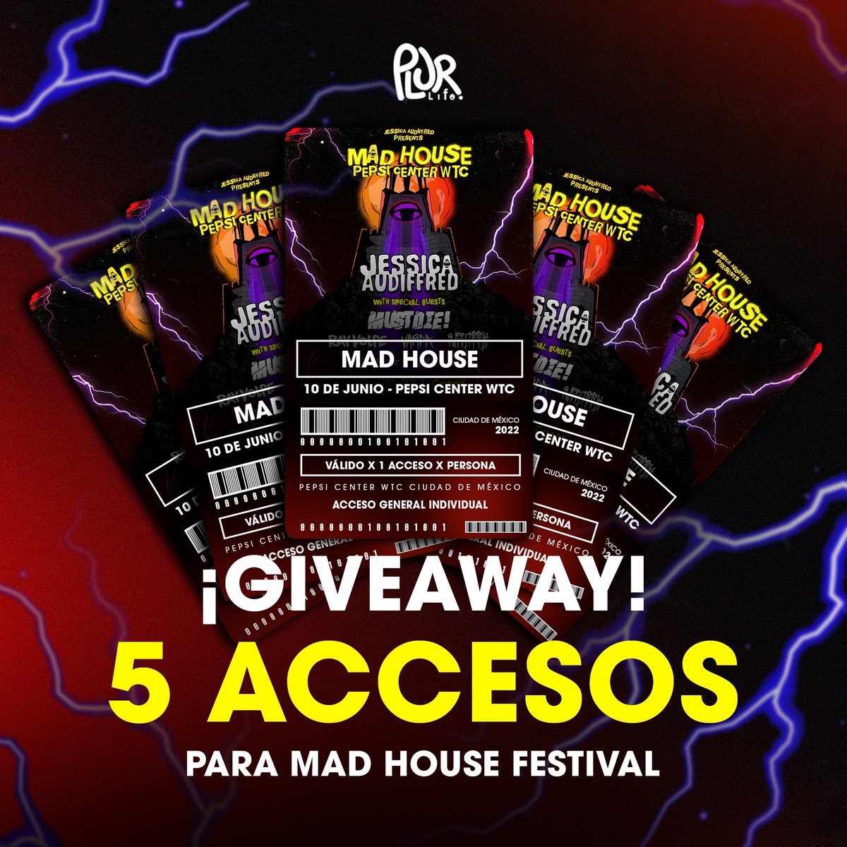 plur_lifemx2's tweet photo. GANA 5 ACCESOS PARA MAD HOUSE FESTIVAL EN EL PEPSI CENTER!! 

Cómo participar? 
1. FAV y RT a este Tweet 
2. Responder cual el artista que no te puedes perder en este festival y LISTO! 

Mañana seleccionaremos 5 ganadores al azar. MUCHA SUERTE! https://t.co/imlO856cov