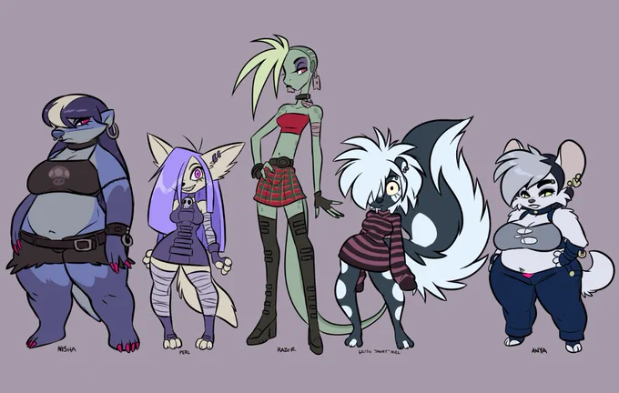 goth furry OCs and redesigns 