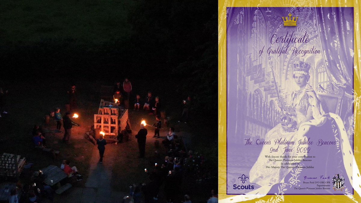1stBraughing's tweet photo. For our Platinum Jubilee Beacon, 1st Braughing Scout Group has been officially recognised! #HM70 @scouts https://t.co/AoUWxsdyeh