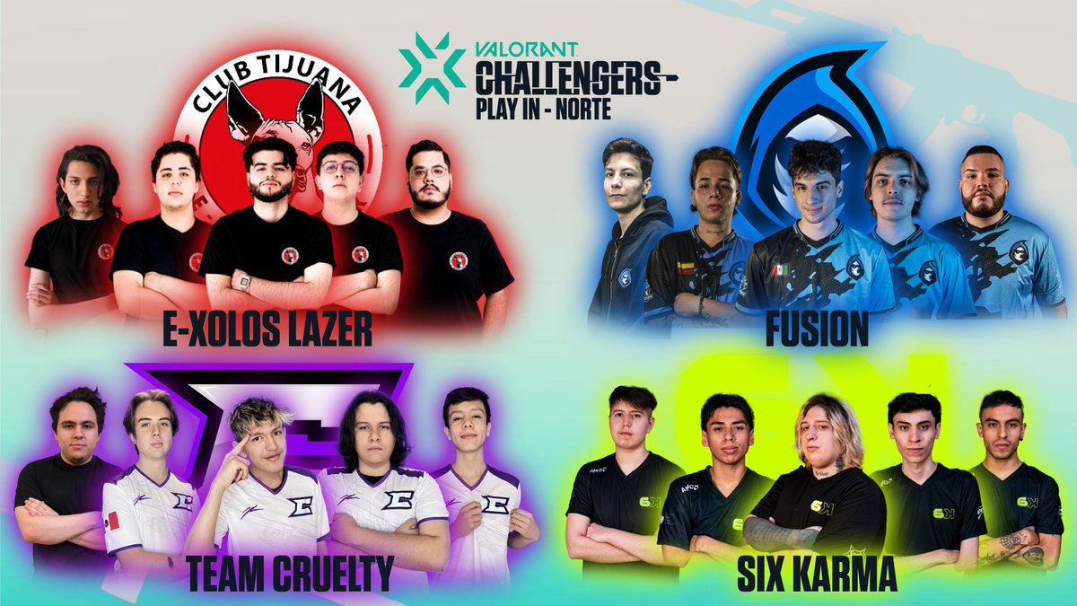 #VCTLatam | LAN

Solo 2 equipos lograran pasar a los playoffs de la region de LATAM. 

🔴 <a href="/exoloslazer/">LAZER</a>
🔵 <a href="/fusionfsgg/">FUSION</a>
🟣 <a href="/eTeamCruelty/">CRUELTY 🎄</a>
🟢 @SixKarmaEsports

¿Cuál es tu favorito?